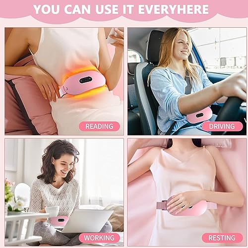 Period Cramp Relief Massager with Heating Pad for Back Pain|Belly Belt