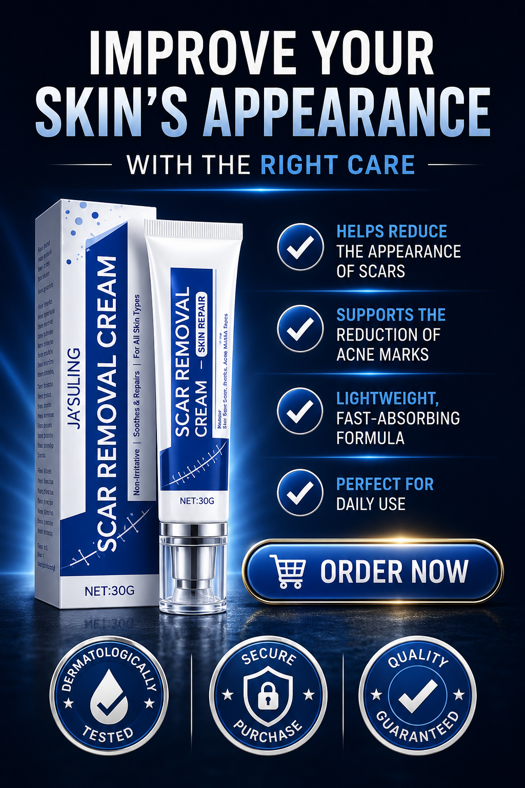 Advanced Silicone Scar Gel and Scar Removal Cream