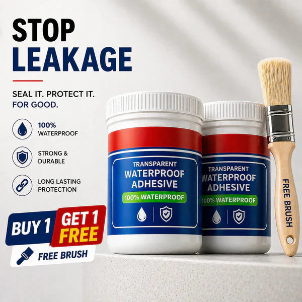 Transparent Waterproof Glue Solution + Free Brush ( BUY 1 GET 1 FREE )