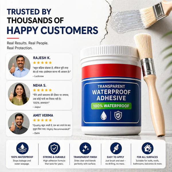 Transparent Waterproof Glue Solution + Free Brush ( BUY 1 GET 1 FREE )
