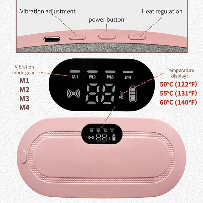 Period Cramp Relief Massager with Heating Pad for Back Pain|Belly Belt