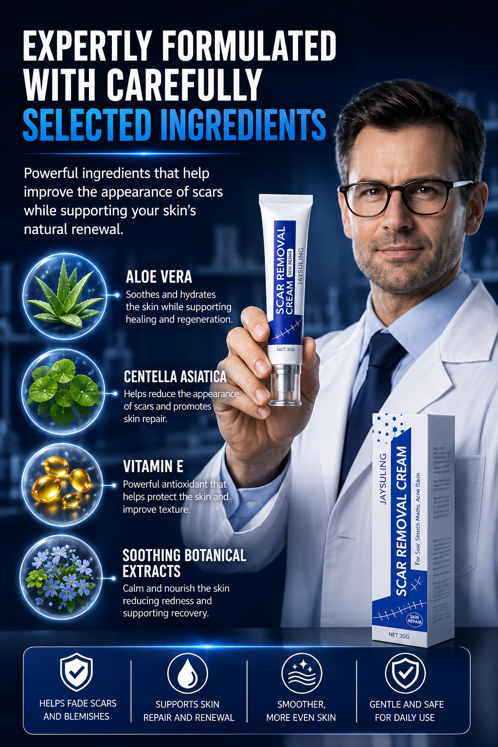 Advanced Silicone Scar Gel and Scar Removal Cream