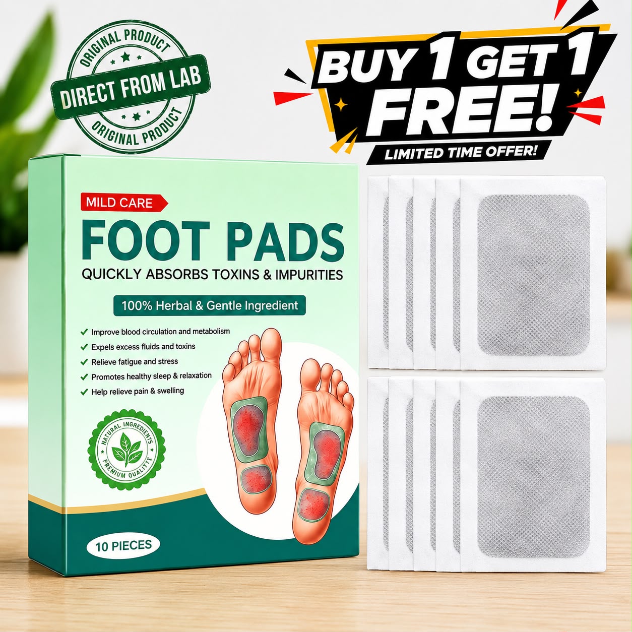 Herbal Premium Detox Foot Patches | Buy 1 Get 1 Free